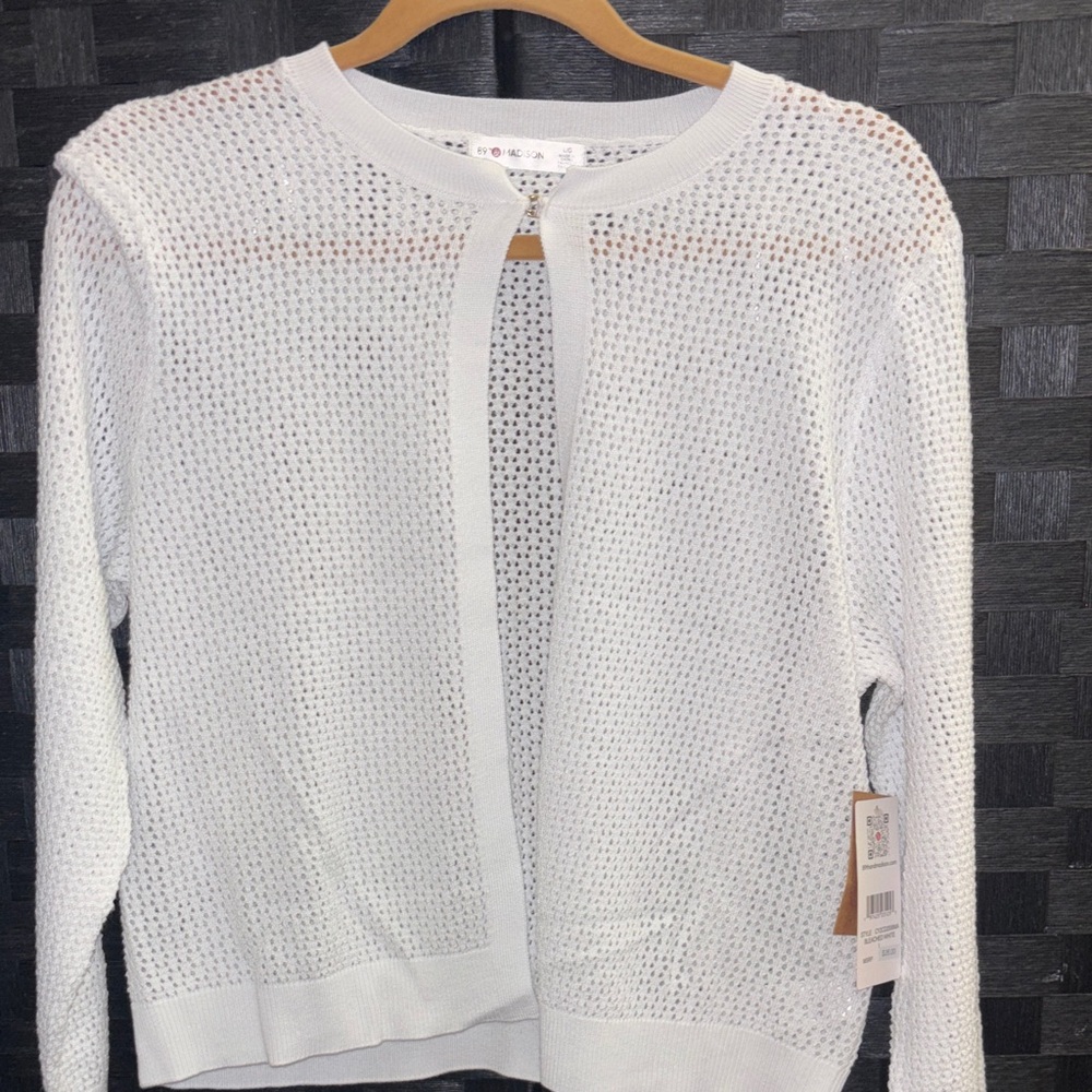 89th & Madison White Knit Sweater